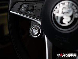 Alfa Romeo Stelvio Start Stop Button Overlay - Carbon Fiber - Feroce Carbon